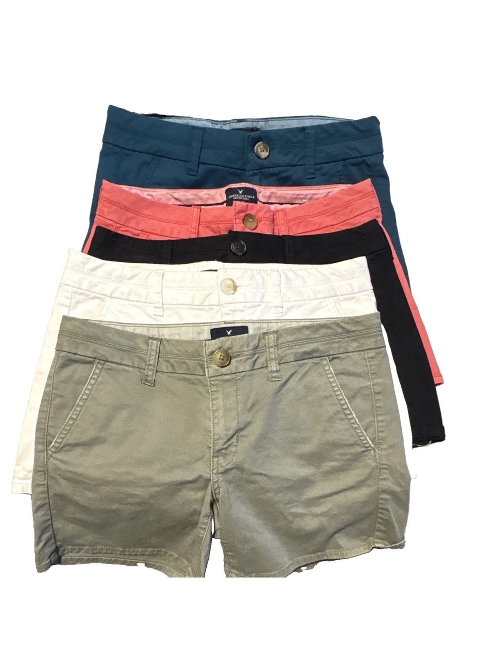 American Eagle Outfitters Women's Shorts - Teal, Coral, Black, White, Olive